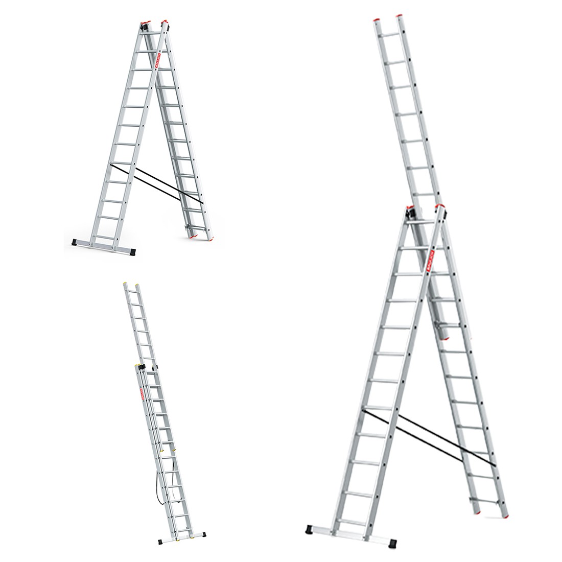 Drabina aluminiowa 3x12 PROFESJONALNA 150 kg produkt POLSKI